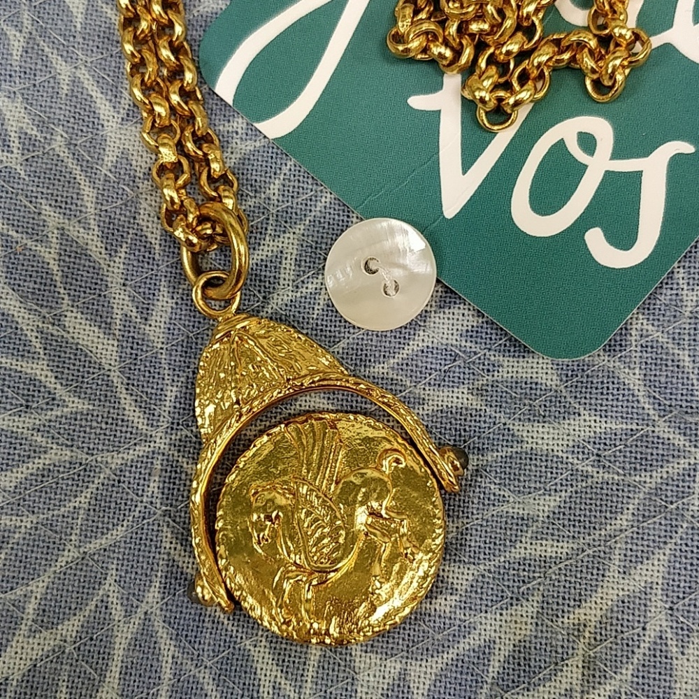 Julie Vos Pegasus Coin Pendant Necklace